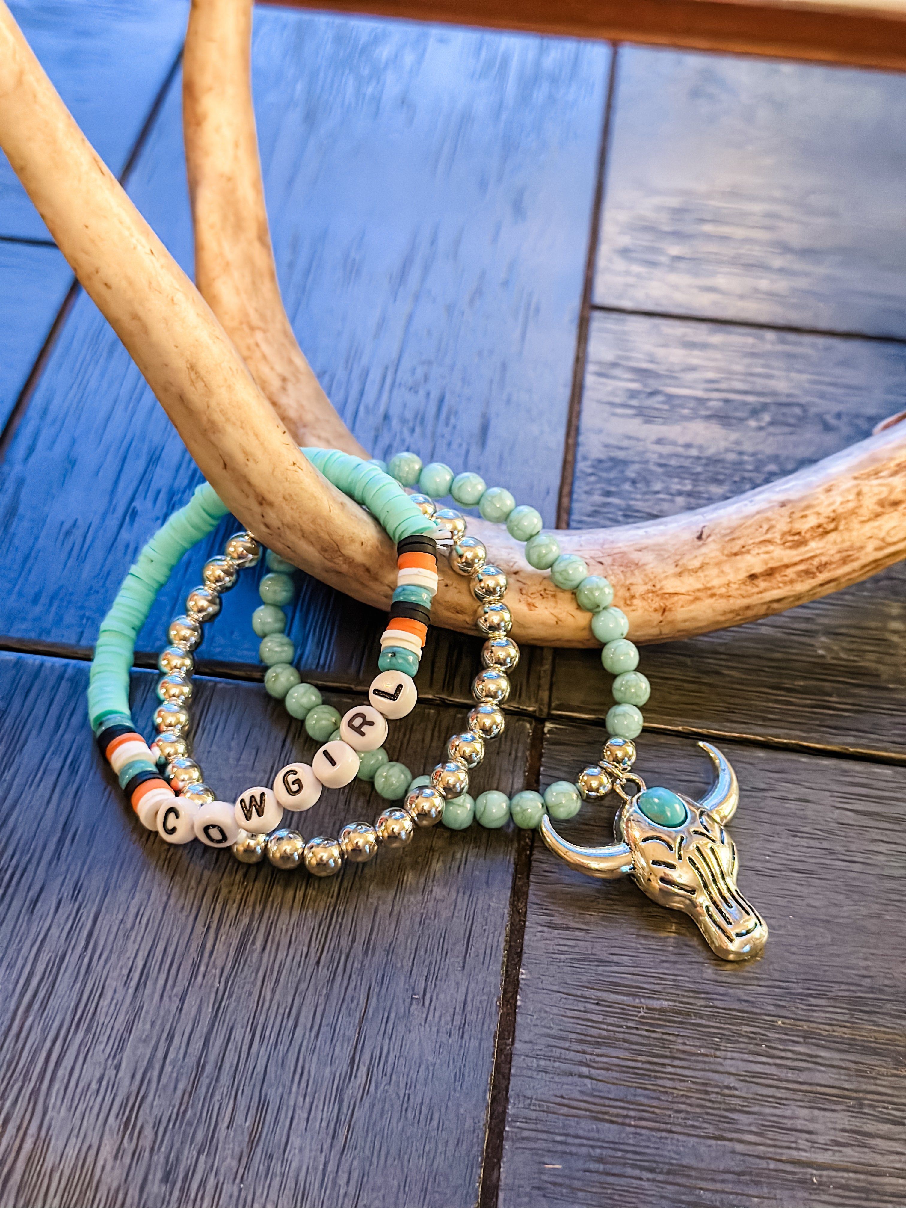 Cowgirl Texas Longhorn bracelet set
