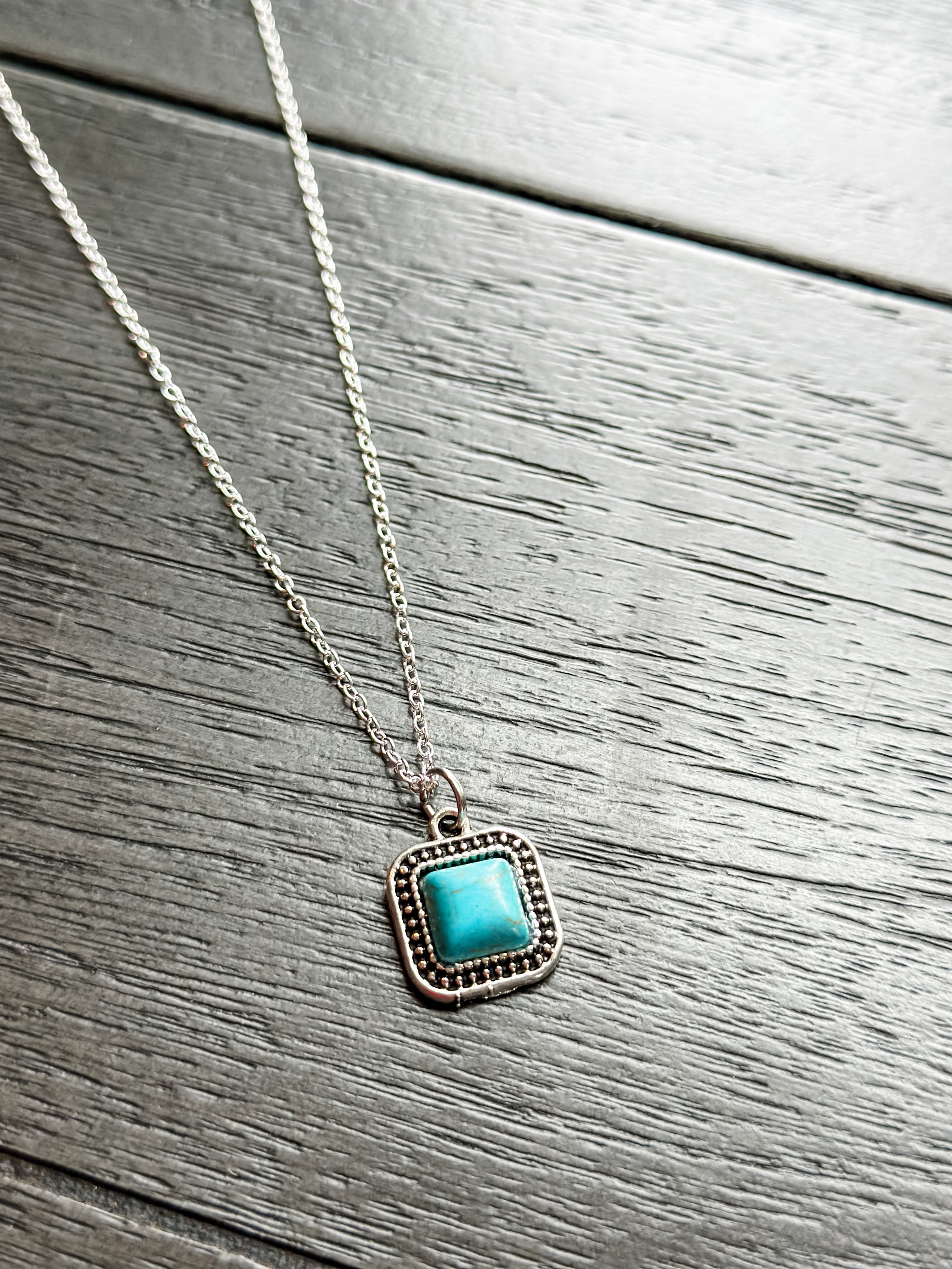 Square turqouise necklace